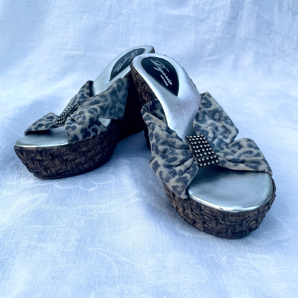 Leopard Print Wedge Sandals